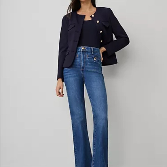 Ann Taylor Denim - Ann Taylor Blue Flare Wide Leg Jeans with Retro Charm